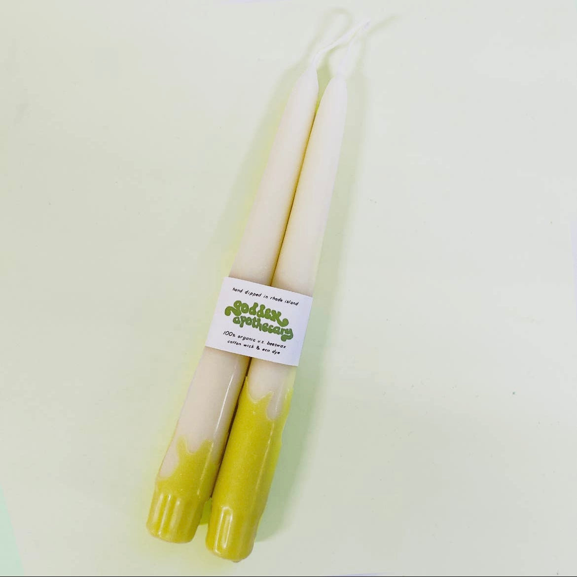 Wavy Beeswax 9” Taper Candles